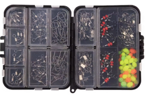 KIT DESTORCEDOR DE PESCA El kit de broches giratorios de pesca de 140 unidades es la solución completa para los pescadores que buscan accesorios confiables y eficientes.